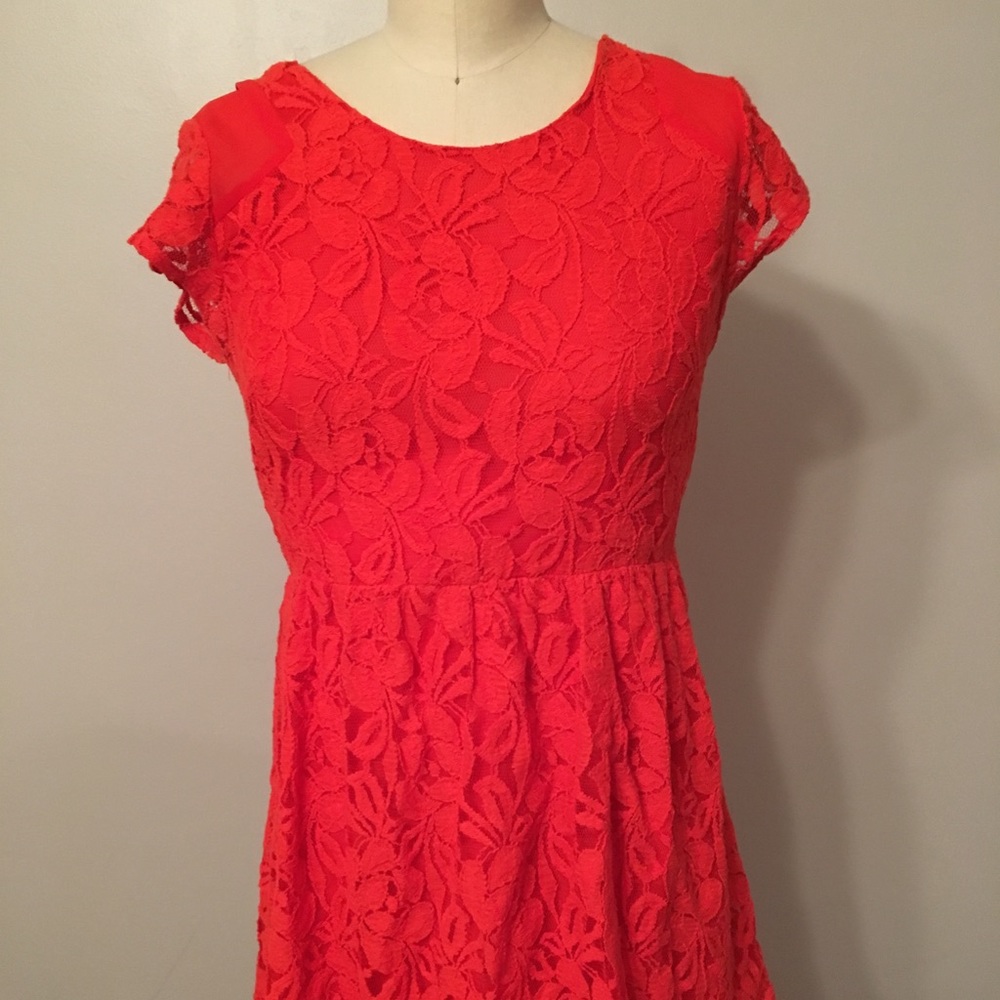 Lace overlay dress